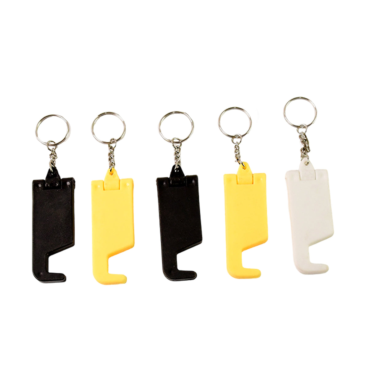 2 In 1 Plastic Keychain With Mobile Stand Phone Holder (5 Pcs Set Multicolor)