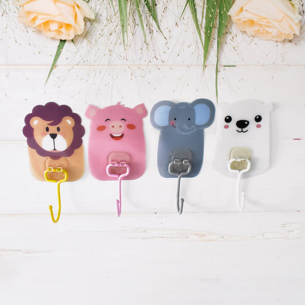 Wall Mounted Cartoon Hooks Self Adhesive Hooks (10 Pcs Set) HP DD