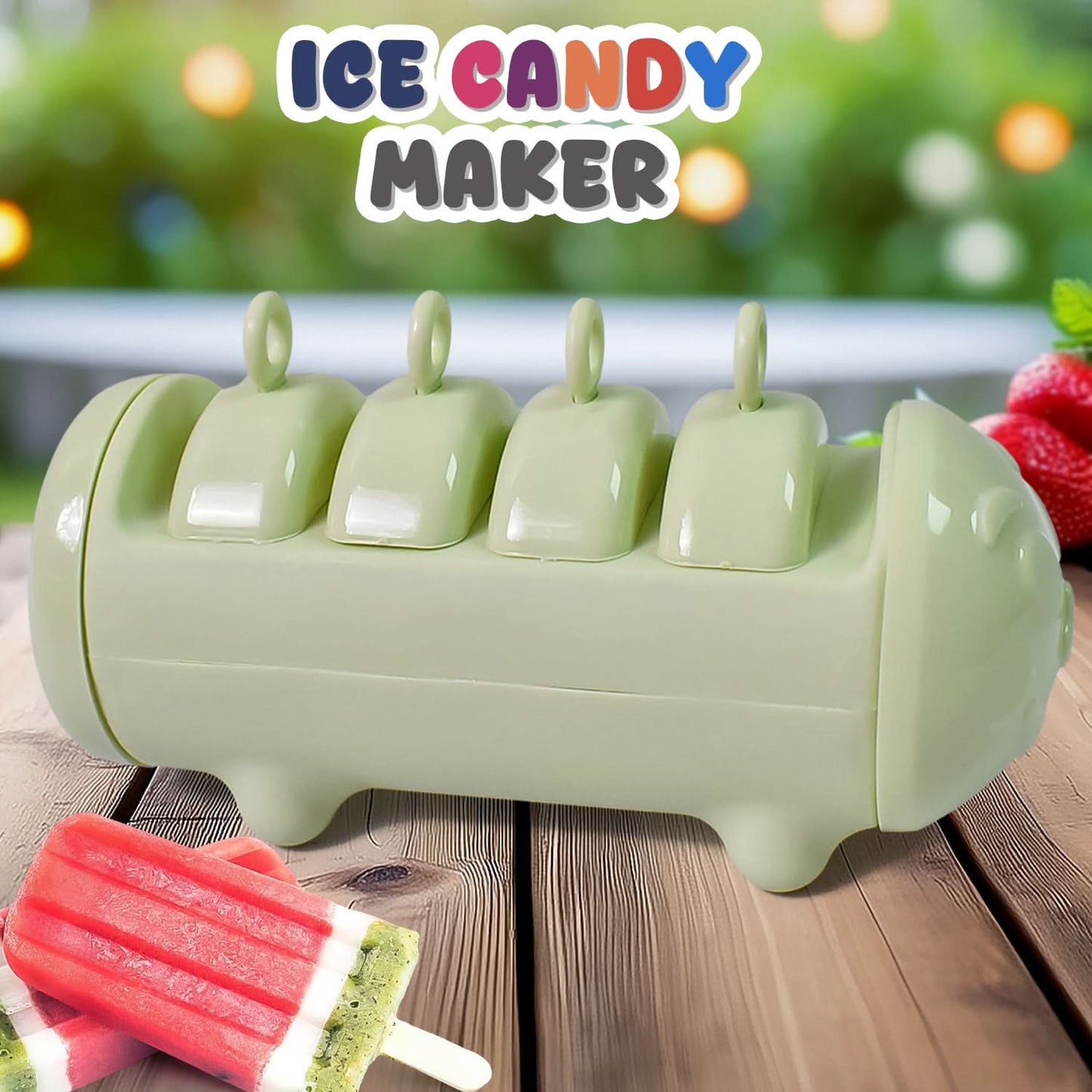 Plastic Ice Candy Maker 4 Compartment Grid Kulfi Candy (1 Pc) HP DD