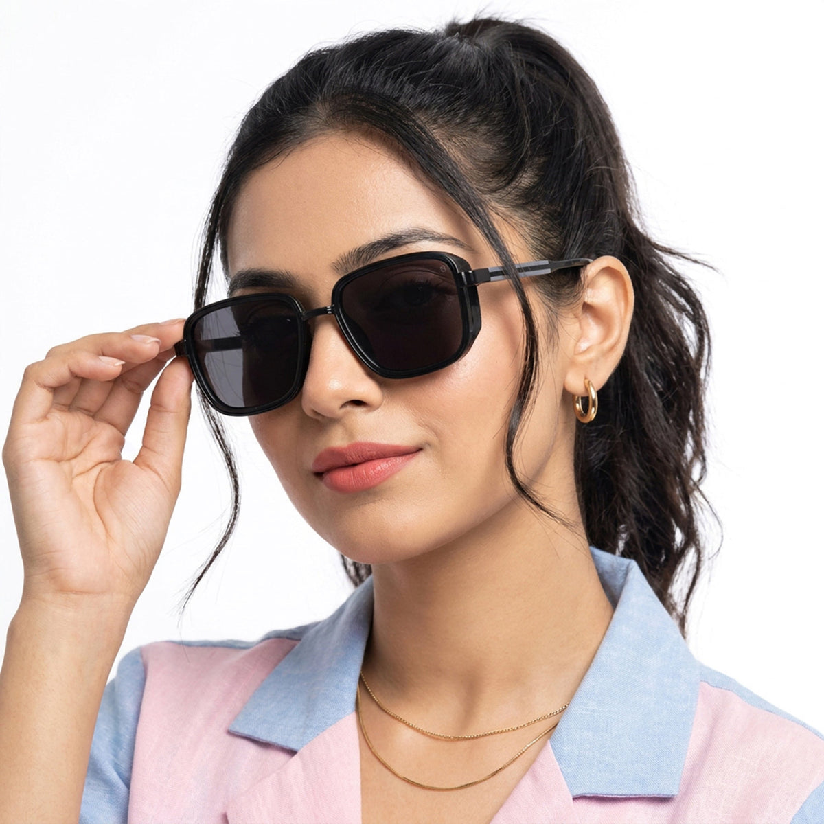 Eyejack Black Square Sunglasses for Men and Women - Style 2128 - view 3