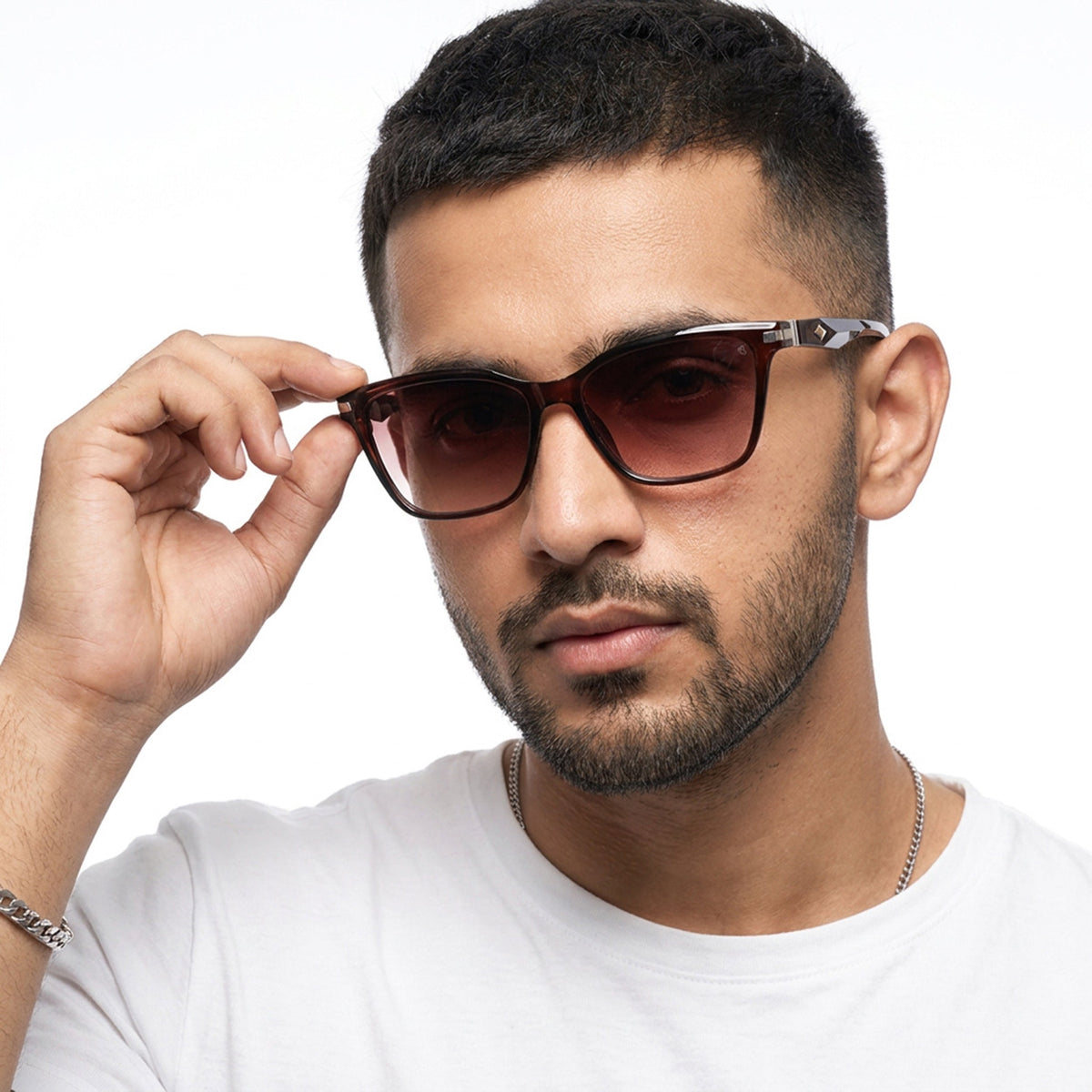 Eyejack Brown Square Sunglasses for Men and Women - Style L771 - view 1