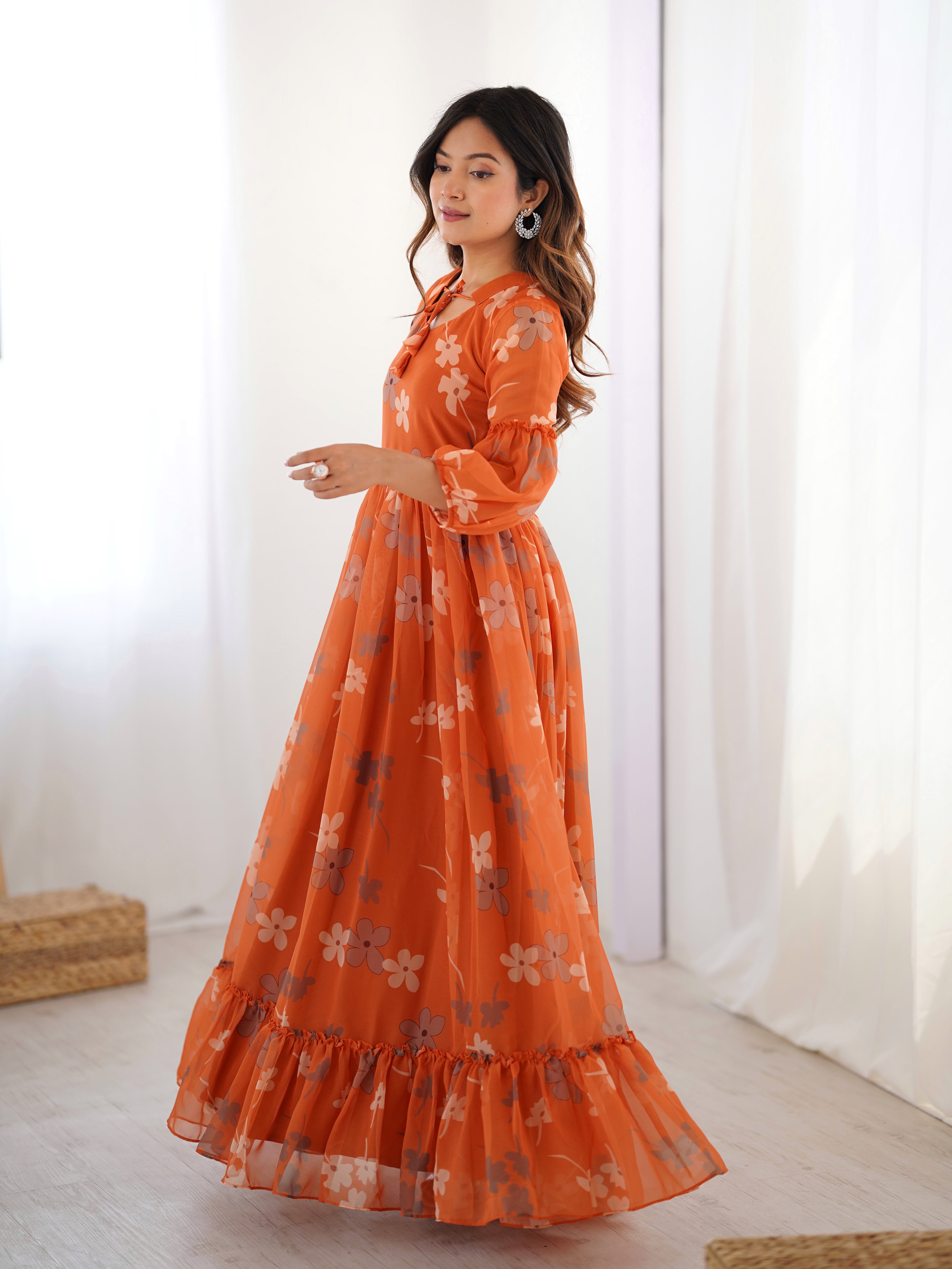 Weightless Marigold Floral Printed Kurtis