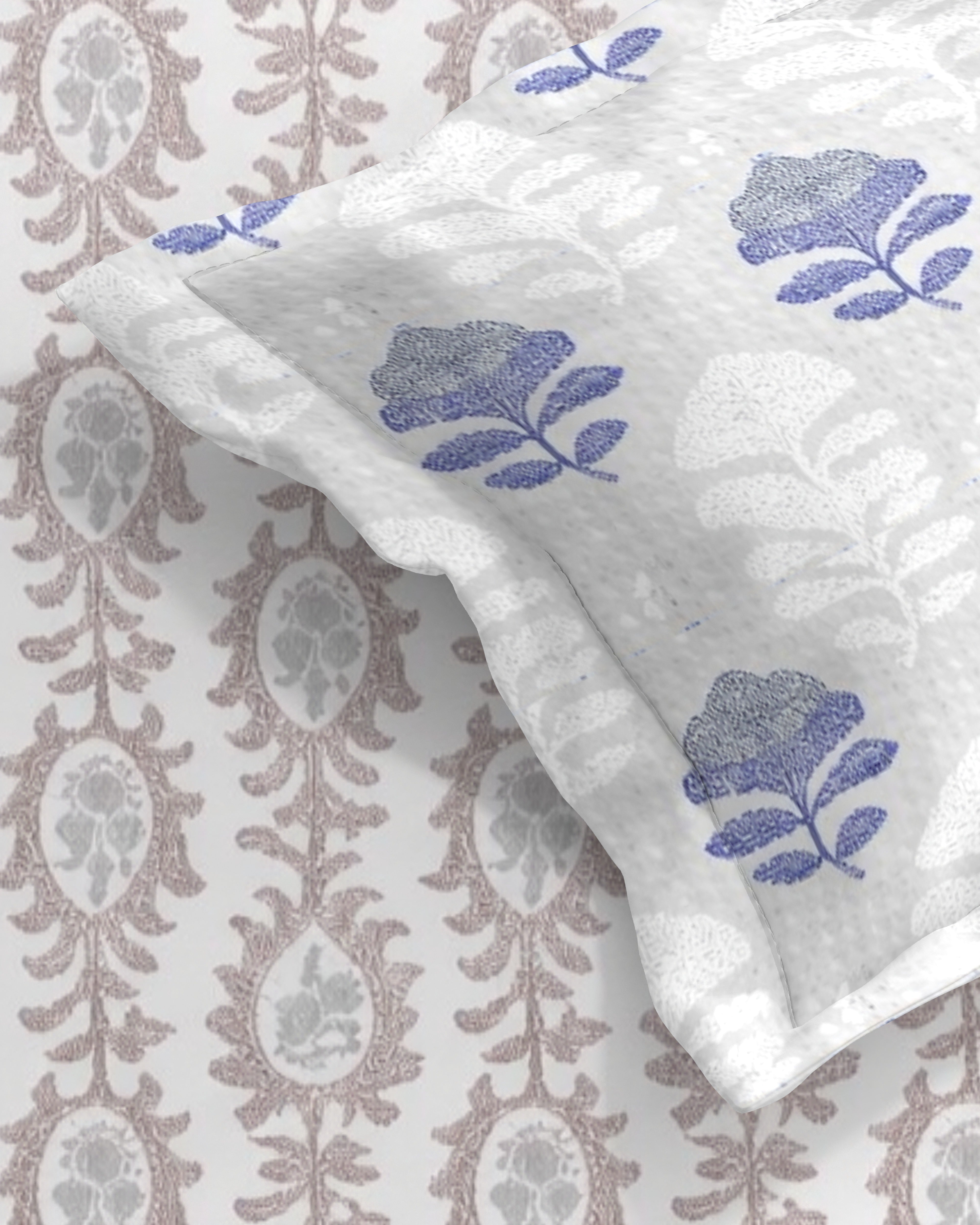 Vera 100% Pure Cotton Satin King Bedsheet With 2 Contrast Pillow Covers