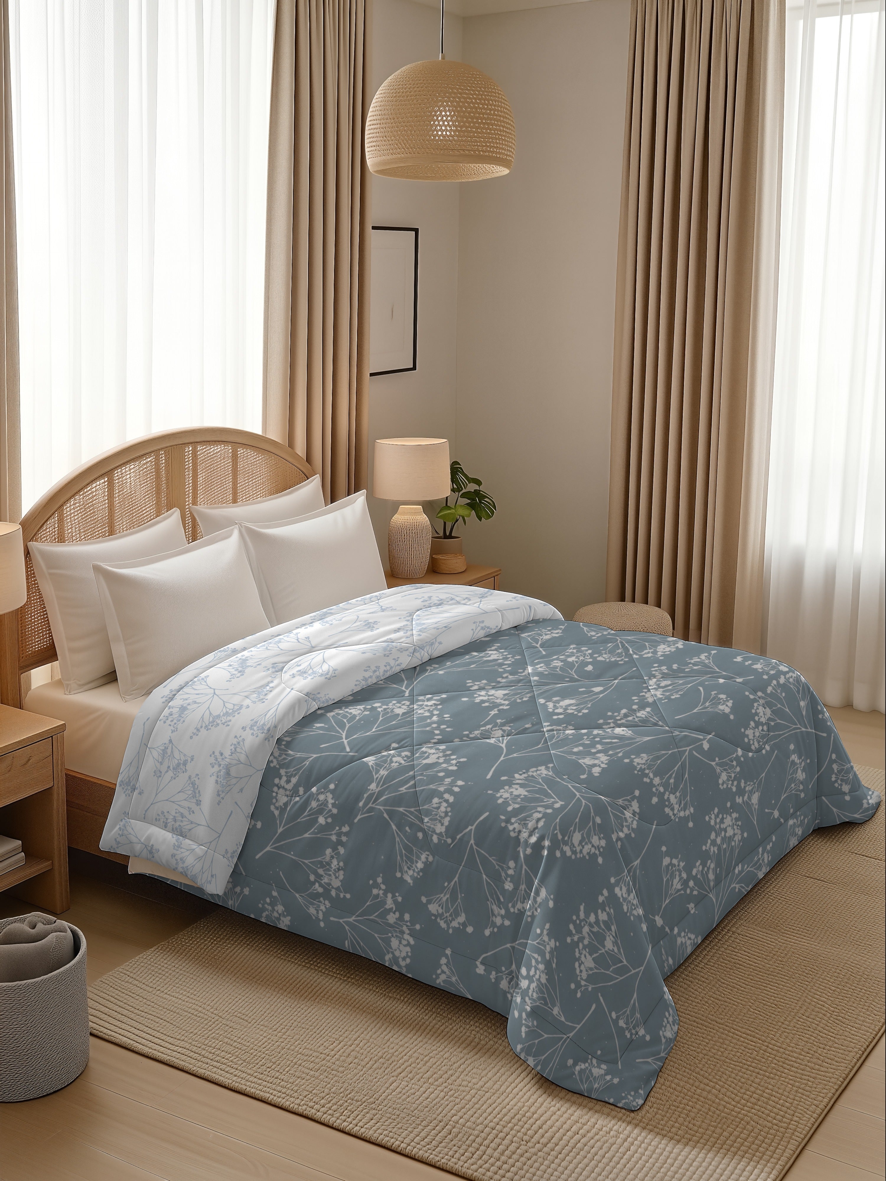 Quirky Home Oxford Collection 2 Kg King Bed Reversible Comforter | AC Blanket