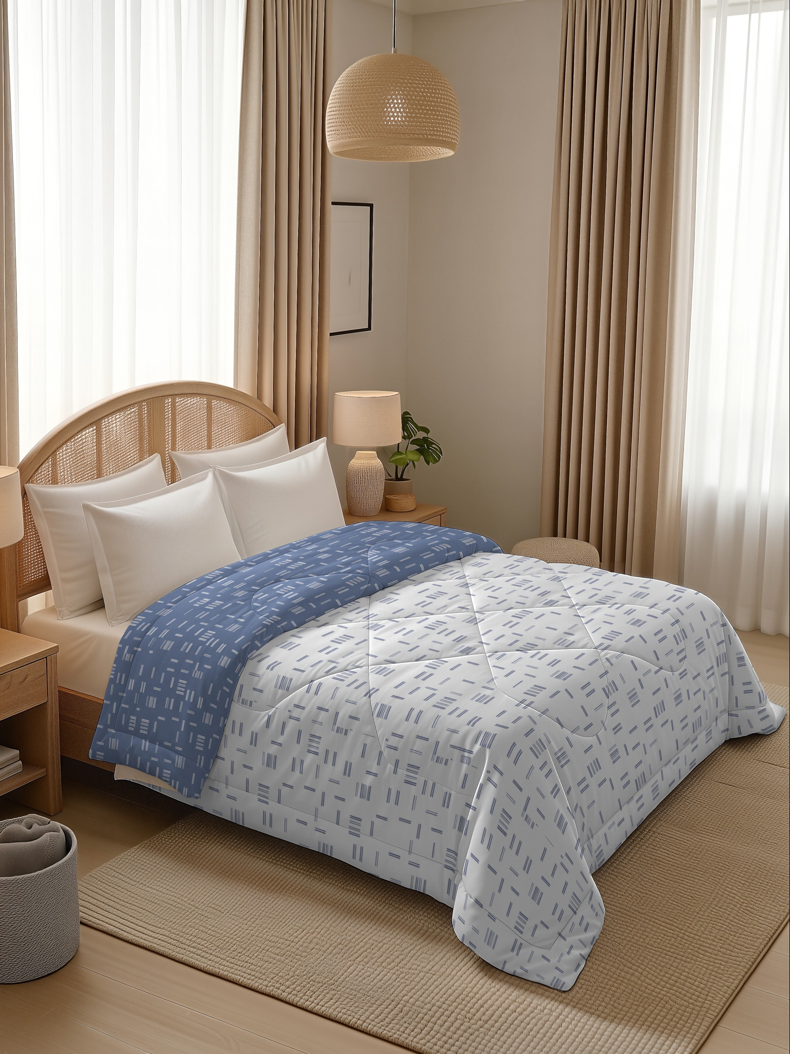 Quirky Home Oxford Collection 2 Kg King Bed Reversible Comforter | AC Blanket
