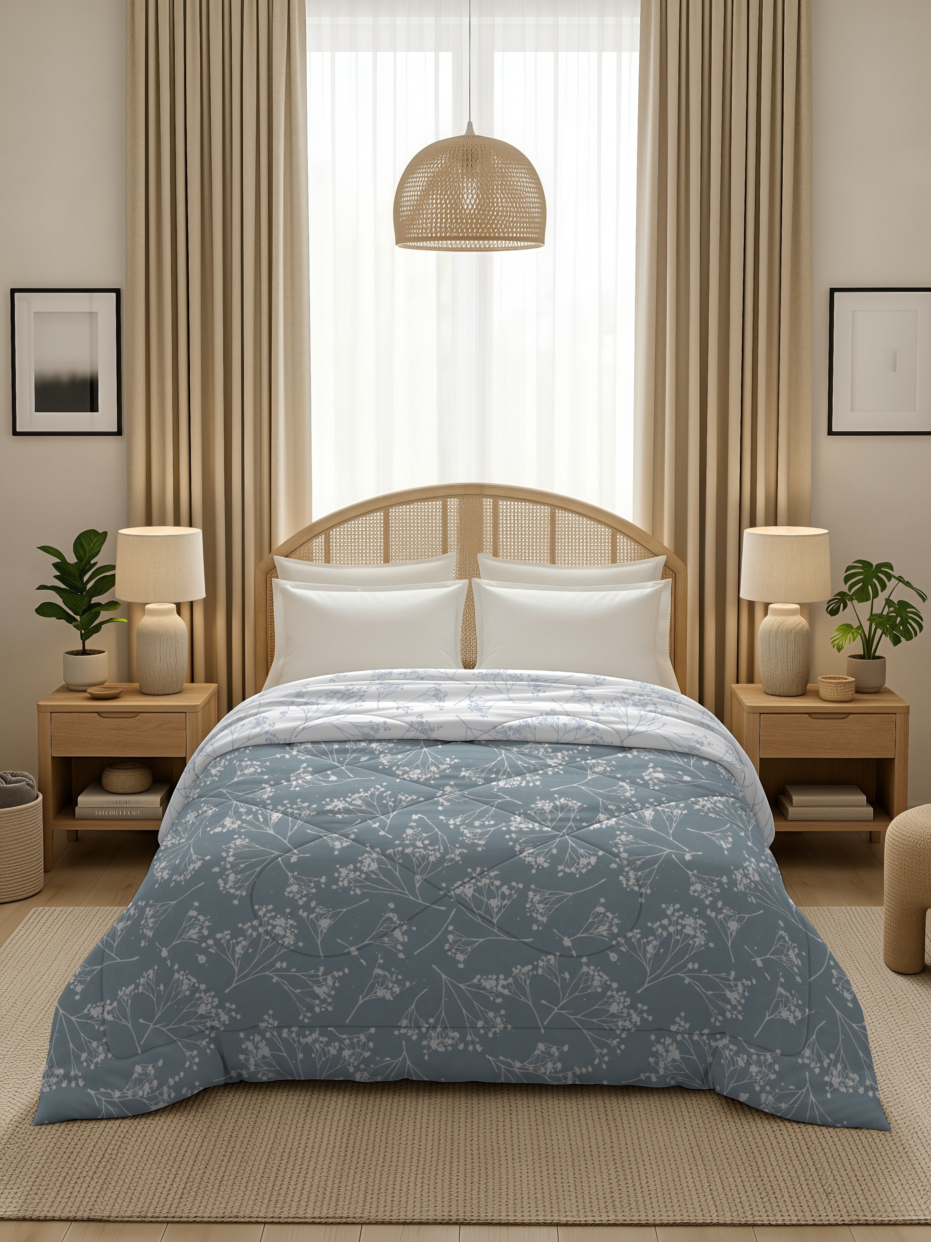 Quirky Home Oxford Collection 2 Kg King Bed Reversible Comforter | AC Blanket