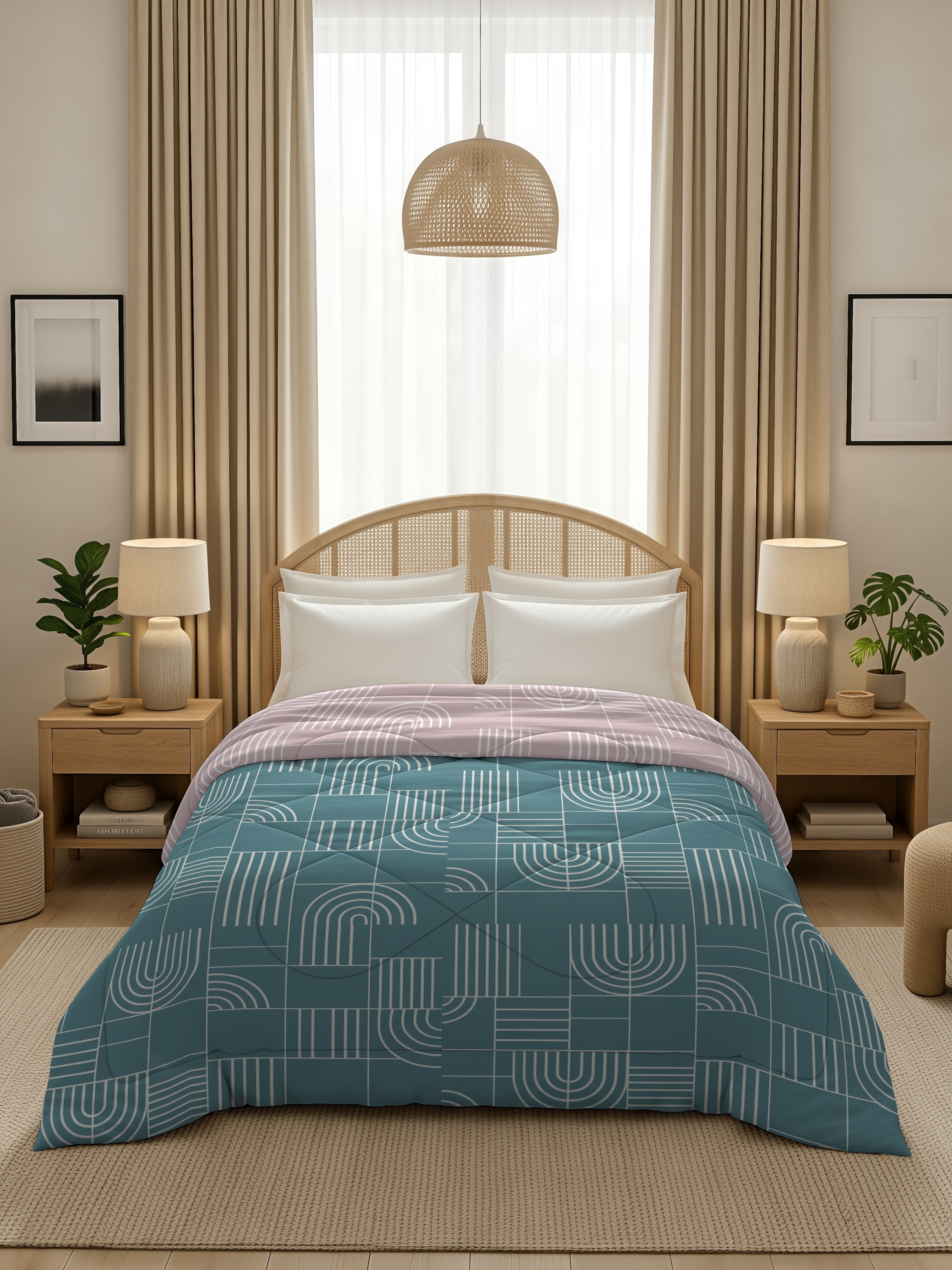 Quirky Home Oxford Collection 2 Kg King Bed Reversible Comforter | AC Blanket