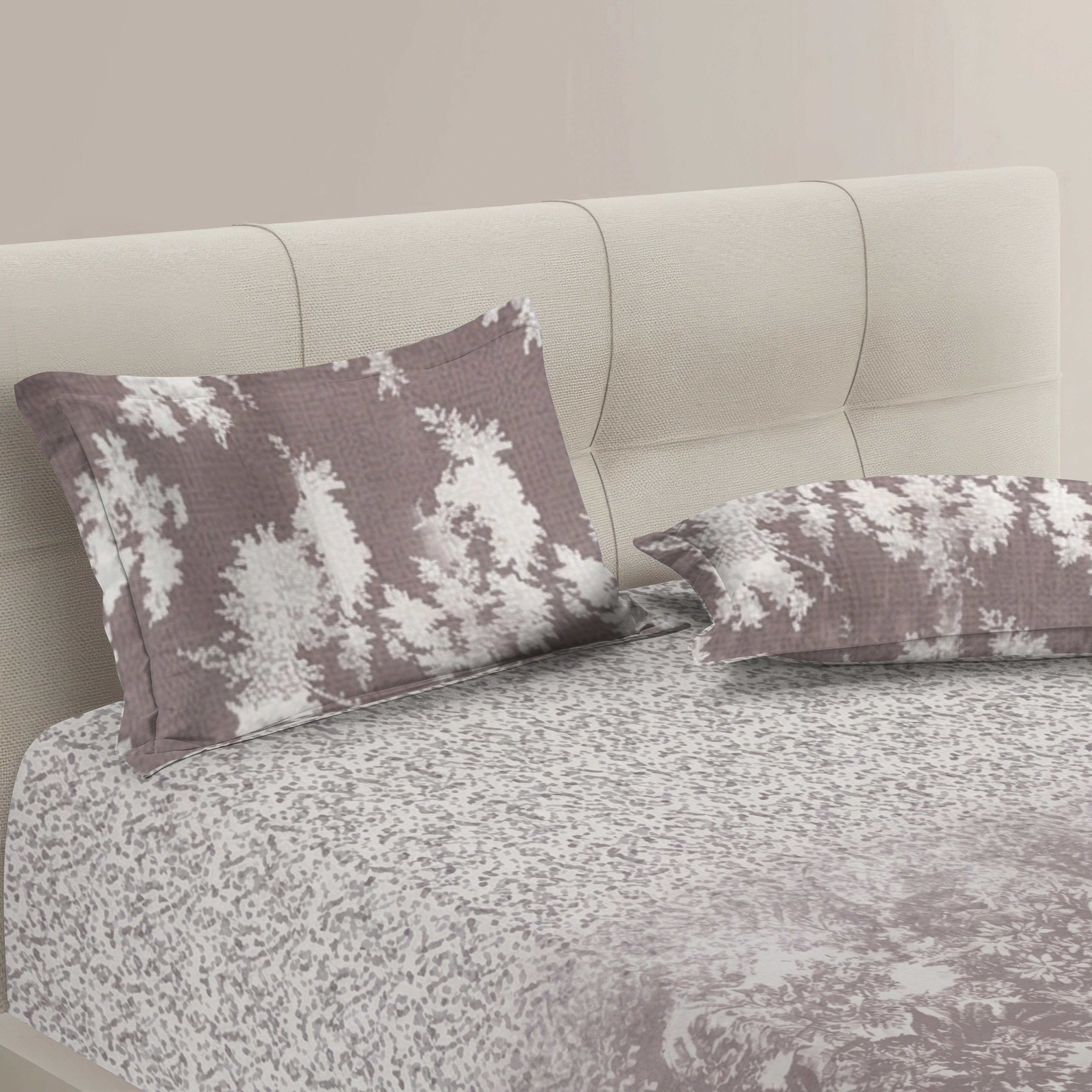 Vera 100% Pure Cotton Satin King Bedsheet With 2 Contrast Pillow Covers