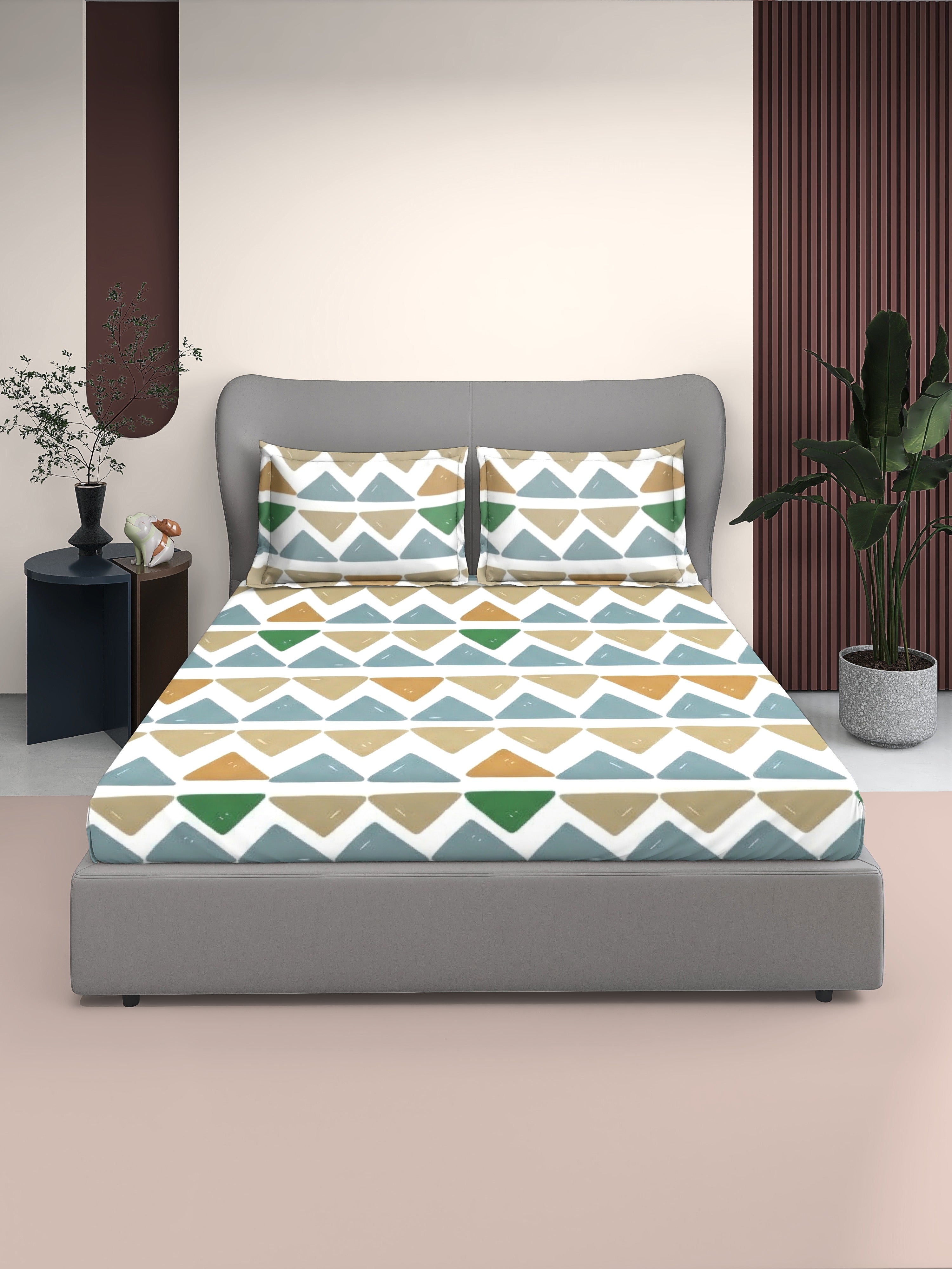 Quirky Home Cotton Rich King Bedsheet With 2 Pillow Covers