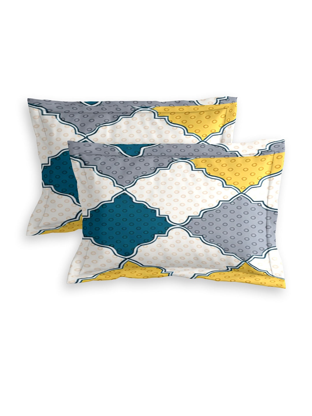 Quirky Home Coral Collection Double Bedsheet with 2 Pillow Cover - Yellow