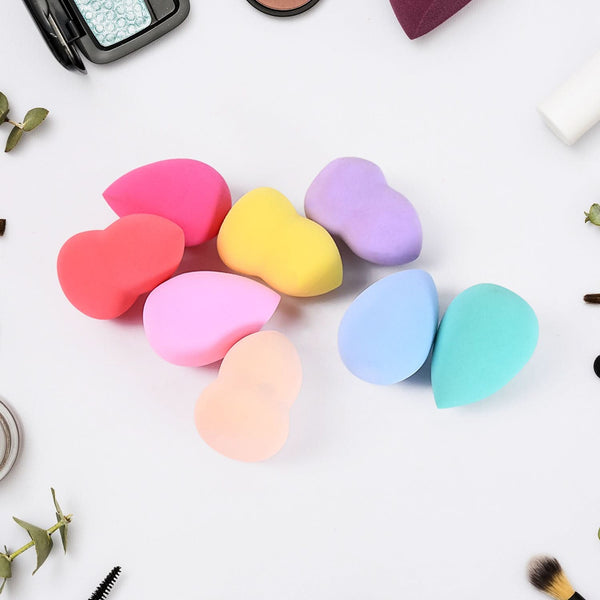 Mini Beauty Powder Puff Set – 8 Pcs (Mix Color)