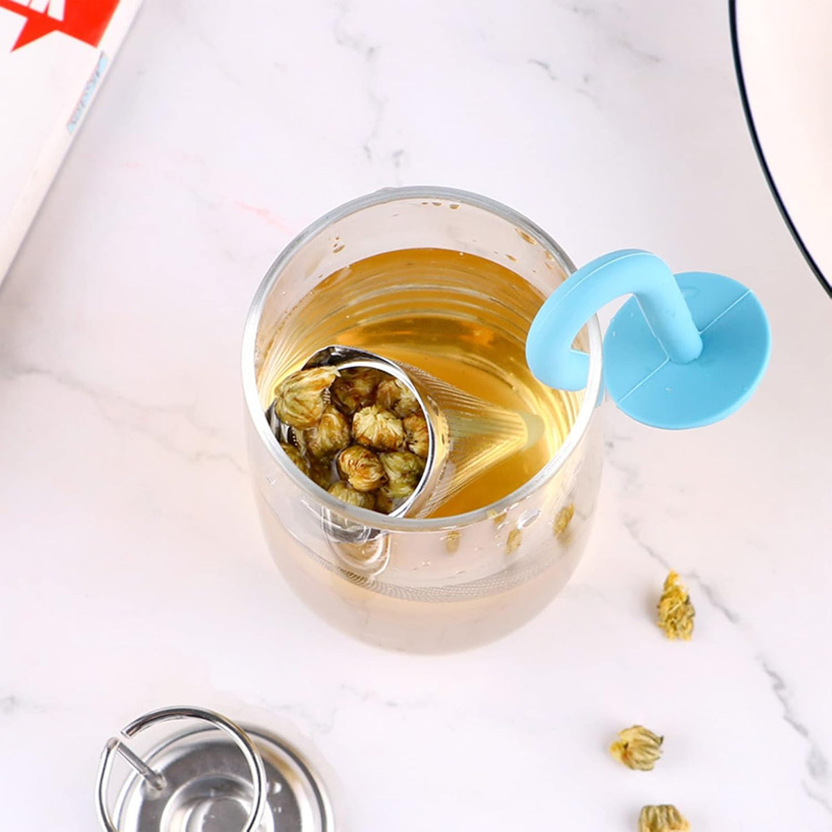 Reusable Cute Umbrella Tea Strainer Without Tray Stand (1 Pc Mix Color)