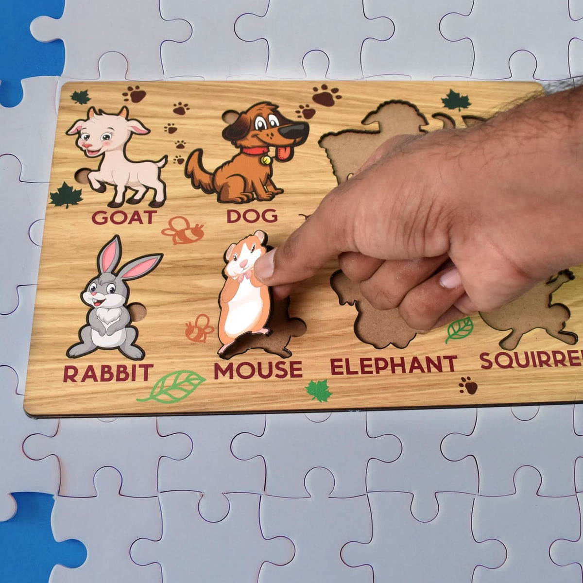 Wooden Animal Puzzle Learning Educational Board (1 Set 2820 Cm) HP DD