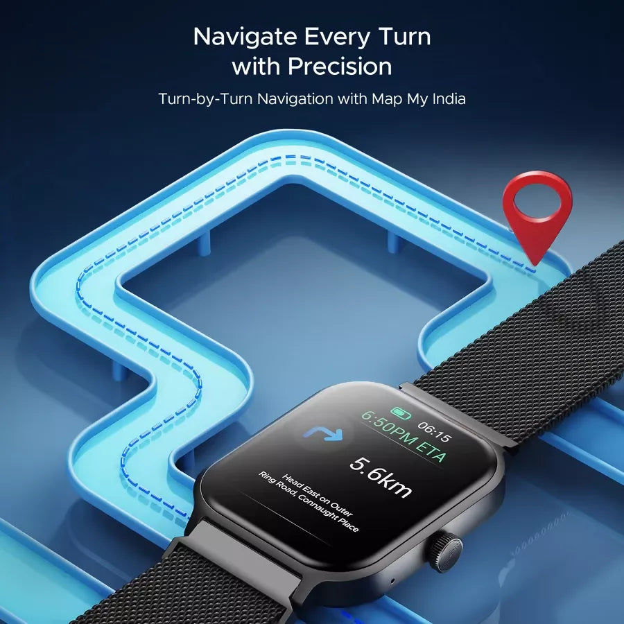 boAt Storm Call 3 Plus Smartwatch with Bluetooth Calling, 1.96" HD Display, AI Voice Assistant, 100+ Sports Modes, Heart Rate & SpO2 Monitor, IP68 Water Resistant