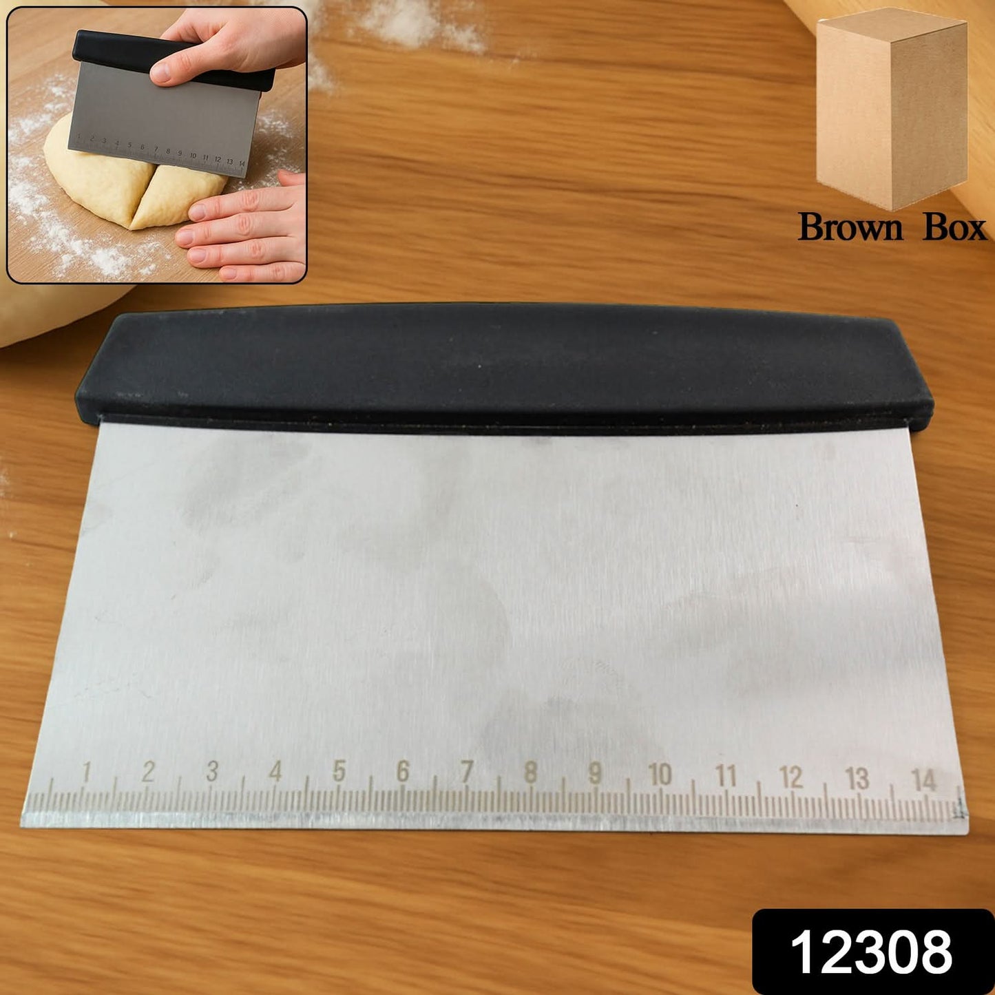 Premium Stainless Steel Dough Scraper (1 Pc)