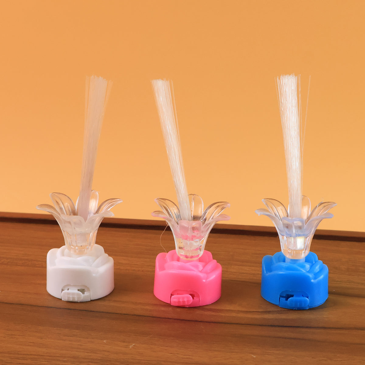 Multi-color Led Fiber Optic Flower Night Lamps (Mix Color 3 Pc)