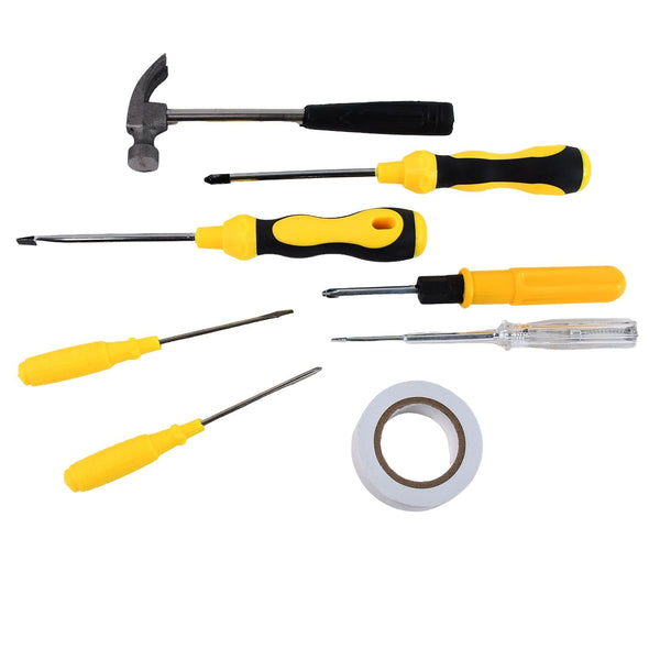 8 In 1 Hand Tool Kit Steel And Plastic Hammer Screwdriver