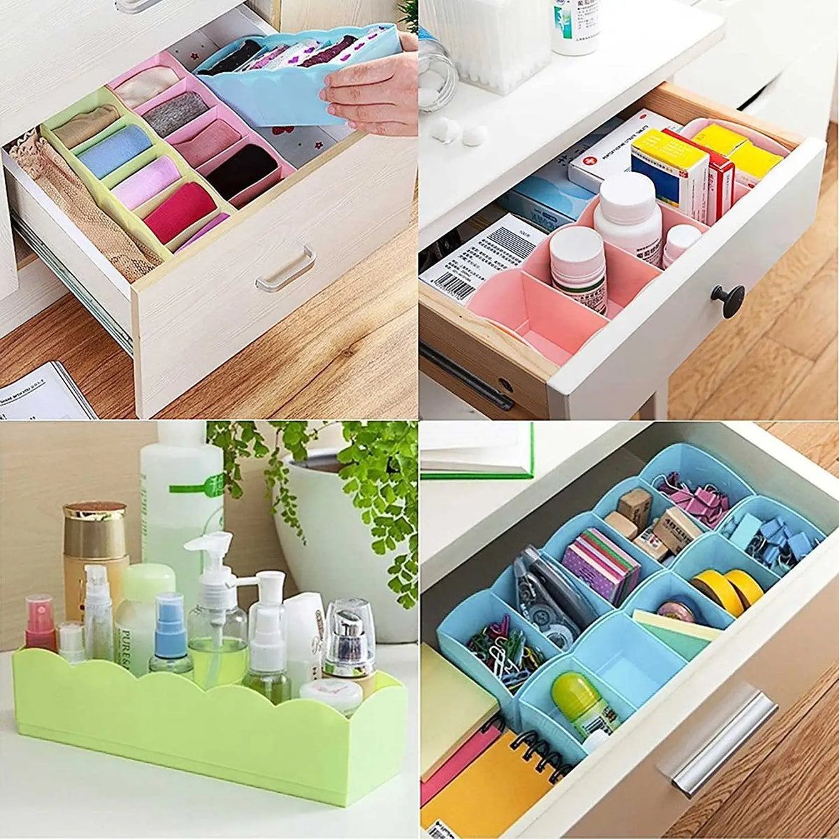 Dividers Tray Organizer Clear Plastic Bead Storage Tray (Multicolour) HP DD