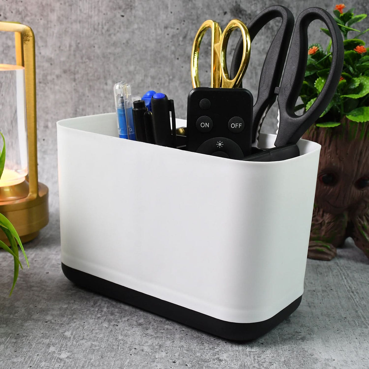 6 Compartment Multi Purpose Organizer Toothbrush Holder Stand Plastic Caddy (1 Pc) HP DD