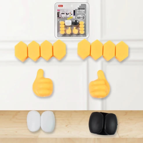 Self Adhesive Hooks For Cable Clips Desktop Cable Organizer (6 Pcs Set Mix Design) ABHI Mobiles