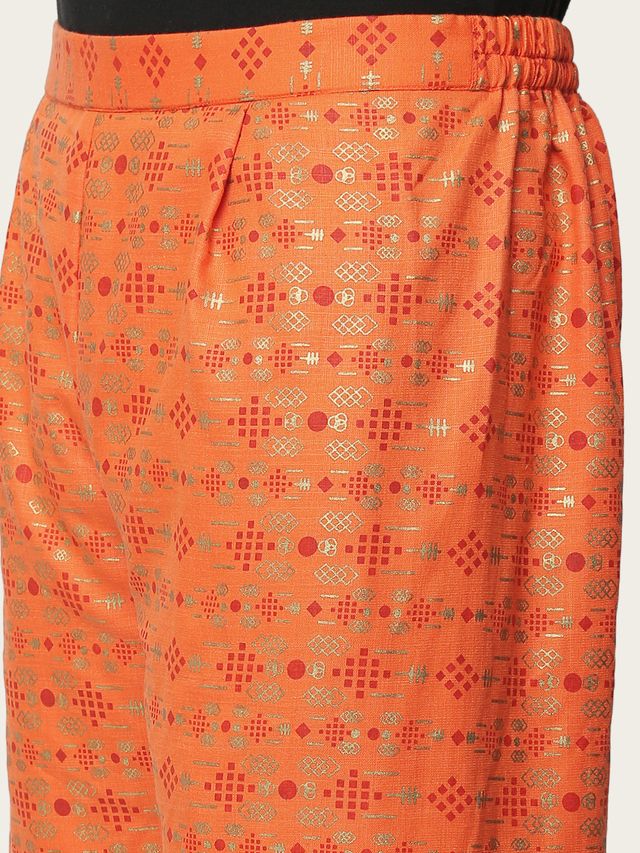 Bollywood Vogue Ready To Wear Orange Printed Kurta N Gharara Set