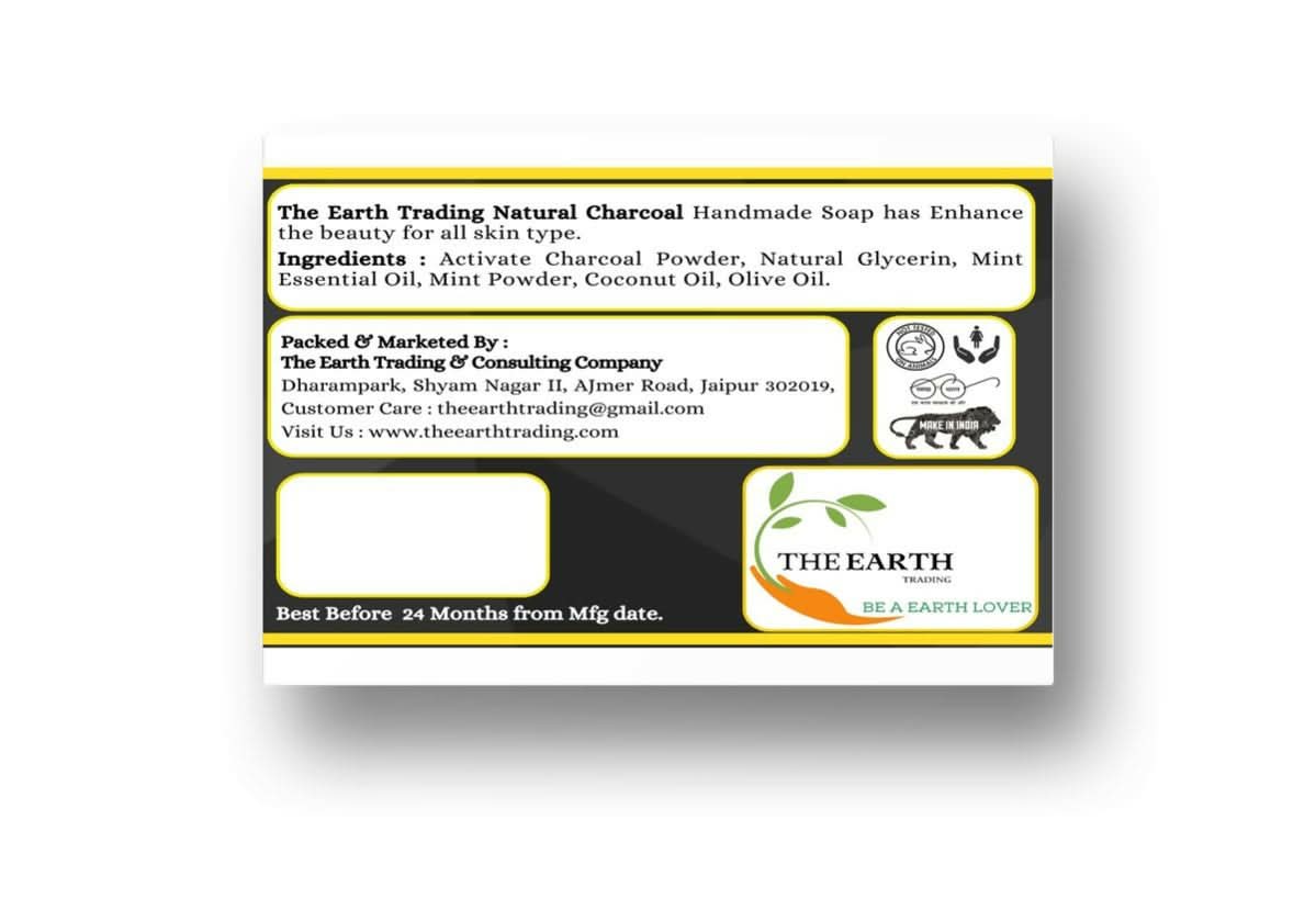 The Earth Trading Handmade Charcoal Soap for Bath (120g) The Earth Trading company