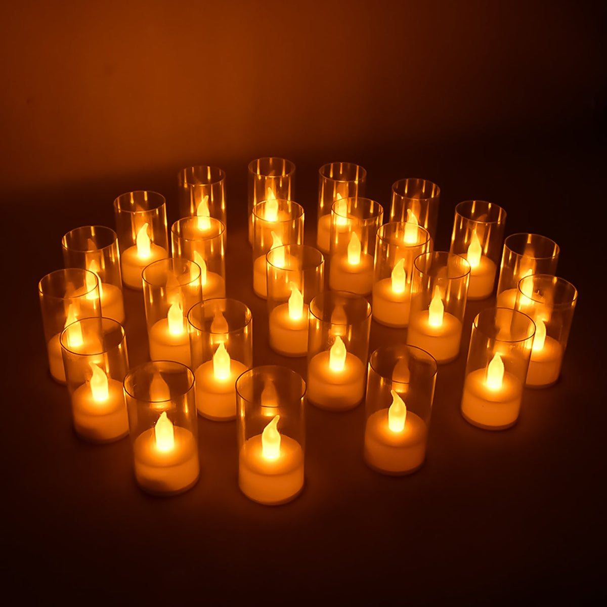 Flameless Candles With Transparent Plastic Covers Set Of 24 Pcs Led HP DD