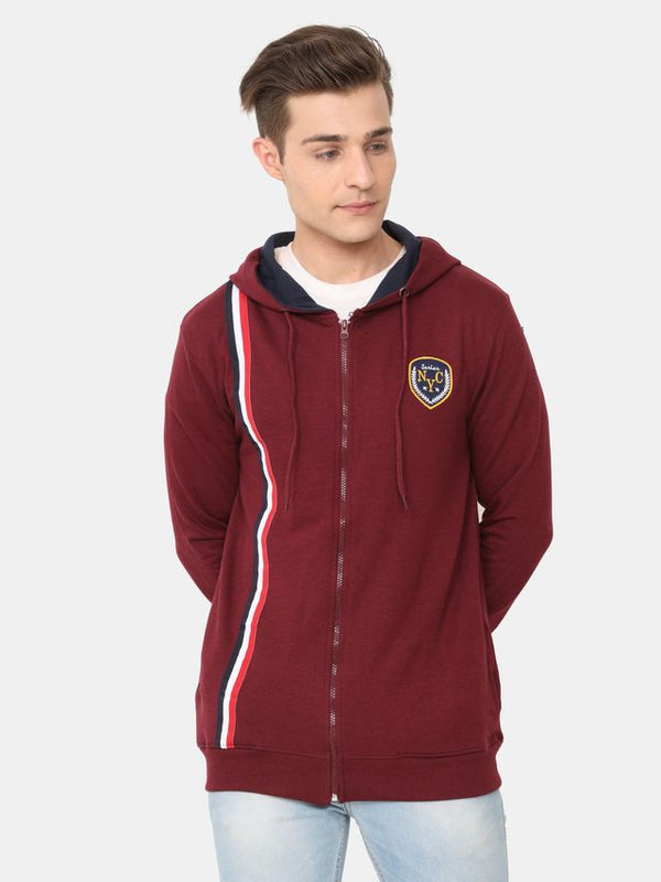 ARDEUR Mens Solid Self Design Hoodie AH01 ARDEUR
