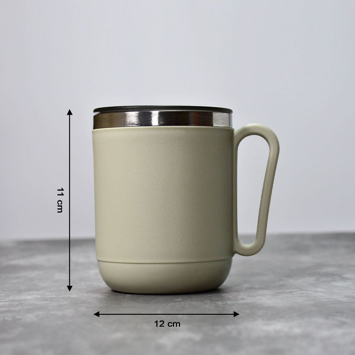 Ganesh Premium Stainless Steel Coffee Mug With Heat Resistant Mug Lid. Approx 400ml Mug. HP DD