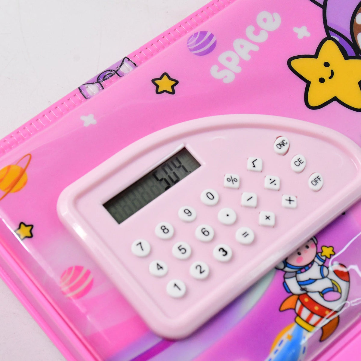 Multi-functional Space Theme Pencil Box With Built-in Calculator (1 Pc) HP DD