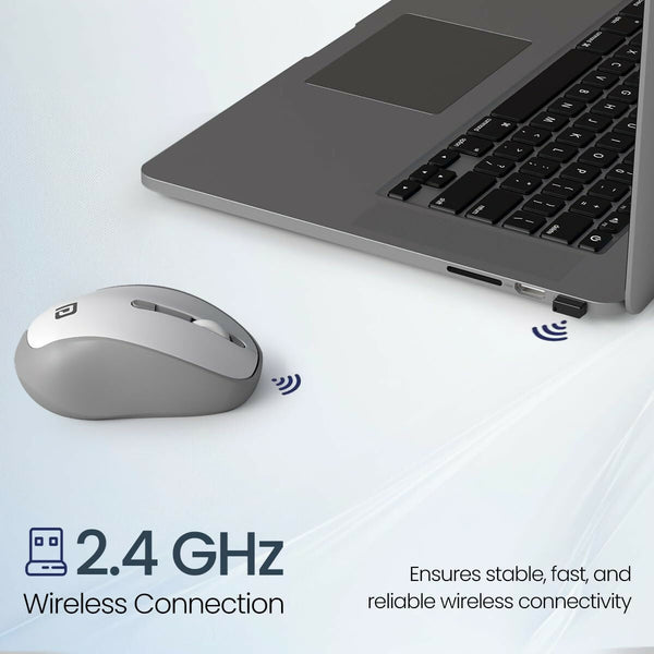 Portronics Toad 34 Wireless Mouse with 2.4 GHz Wireless, Adjustable Sensitivity, USB Receiver, Ergonomic Design, for Laptops, Desktops PC, Mac (White) Halfpe Deals