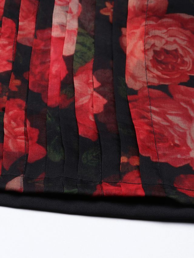 Bollywood Vogue Ready To Wear Black Digital Printed Organza Kurta Set