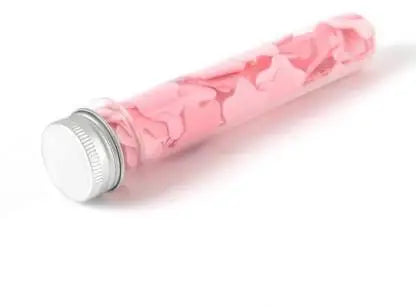 Portable Hand Washing Bath Flower Shape Paper Soap Strips In Test Tube Bottle HP DD