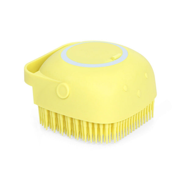 Silicone Massage Bath Body Brush Soft Bristle With Shampoo Dispenser HP DD