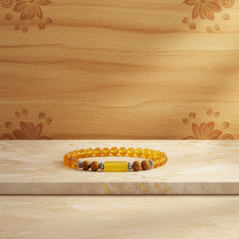 Sagittarius Rashi Bracelet (Dhanu Rashi-ధనుస్సు రాశి)– Semi Precious Gemstone Beaded Bracelet for Energy, Strength & Positivity