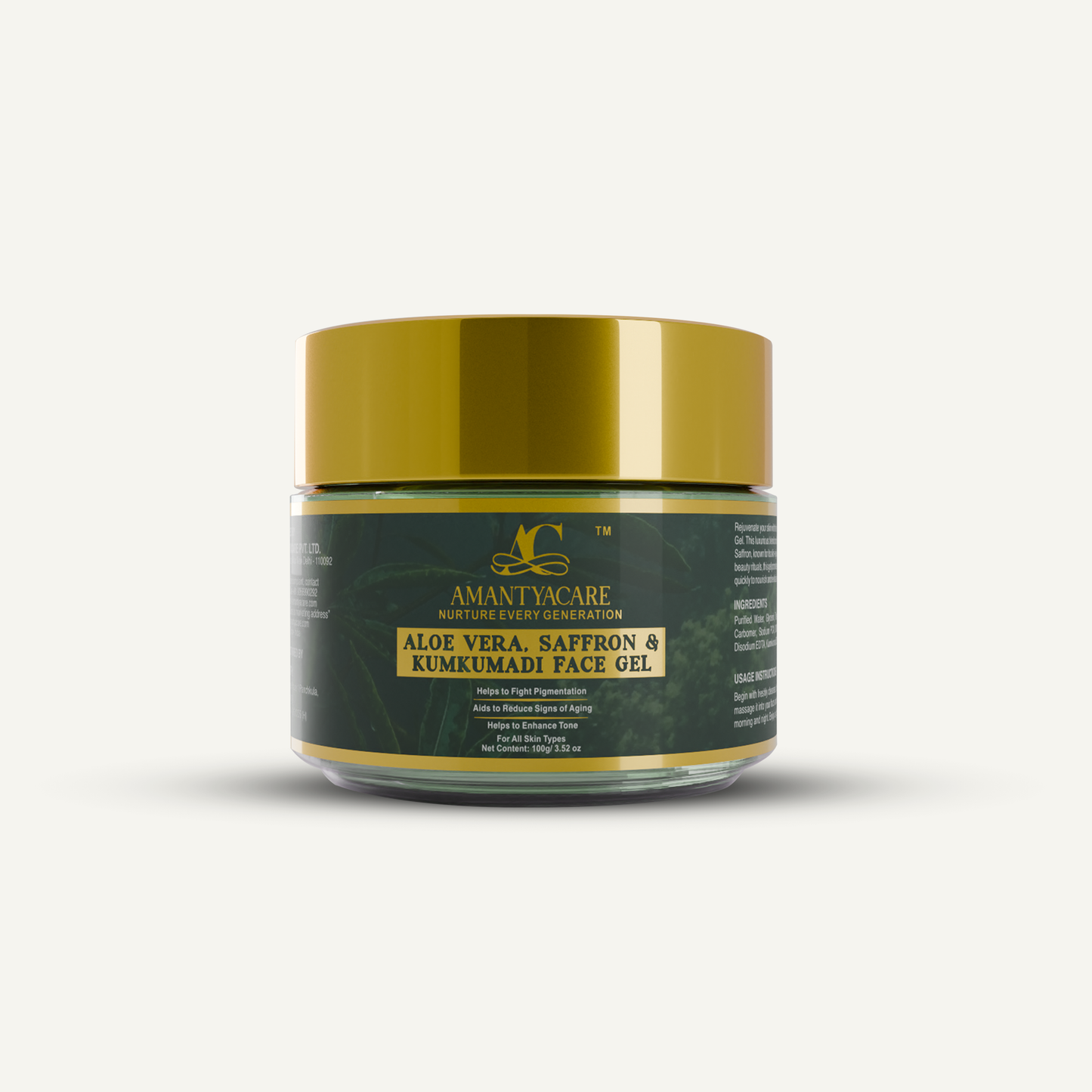 Aloe Vera Saffron & Kumkumadi Face Gel Amantya Care