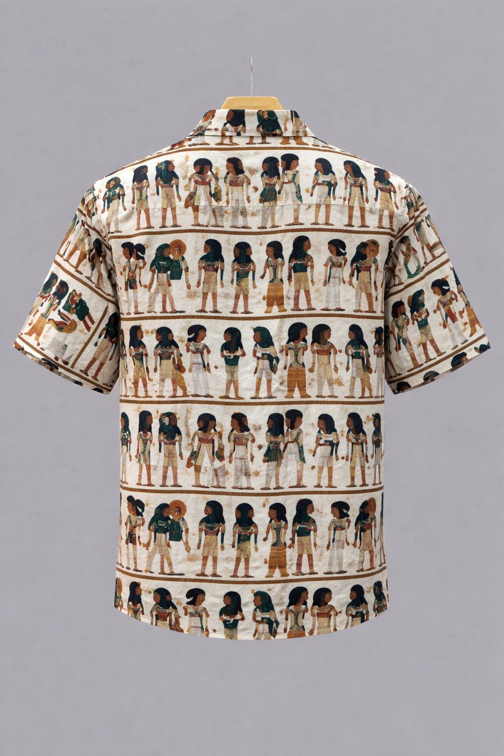 Henshika Men Printed Casual 3/4 Sleeve Shirt – Drop Style – Brown - View 2