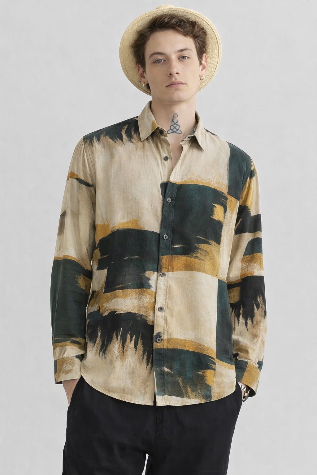 Henshika Men Printed Casual Full Sleeve Shirt – Peddi Series – Multicolor - Front View