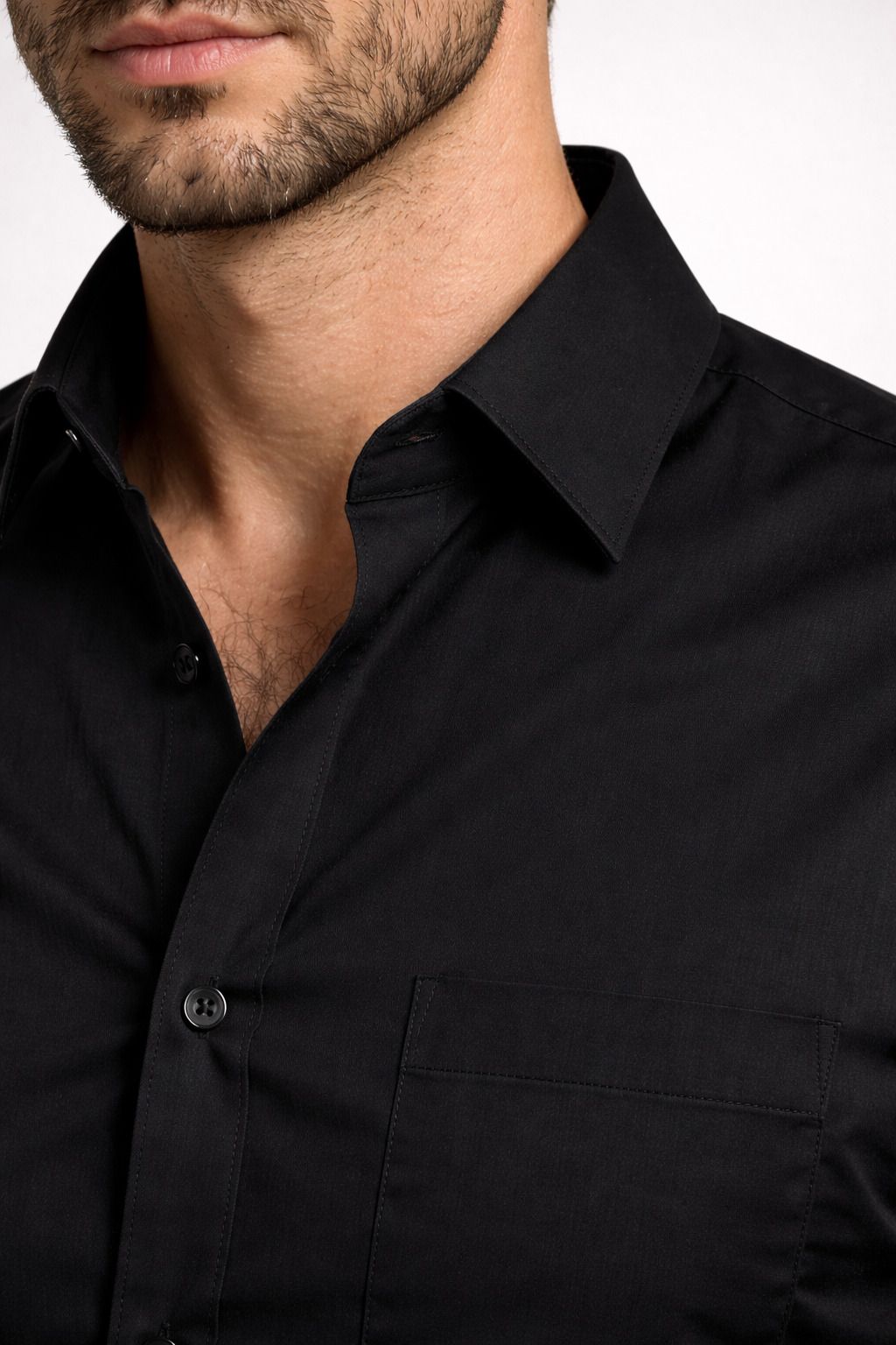 Henshika Men Solid Casual Full Sleeve Shirt – Black - View 4