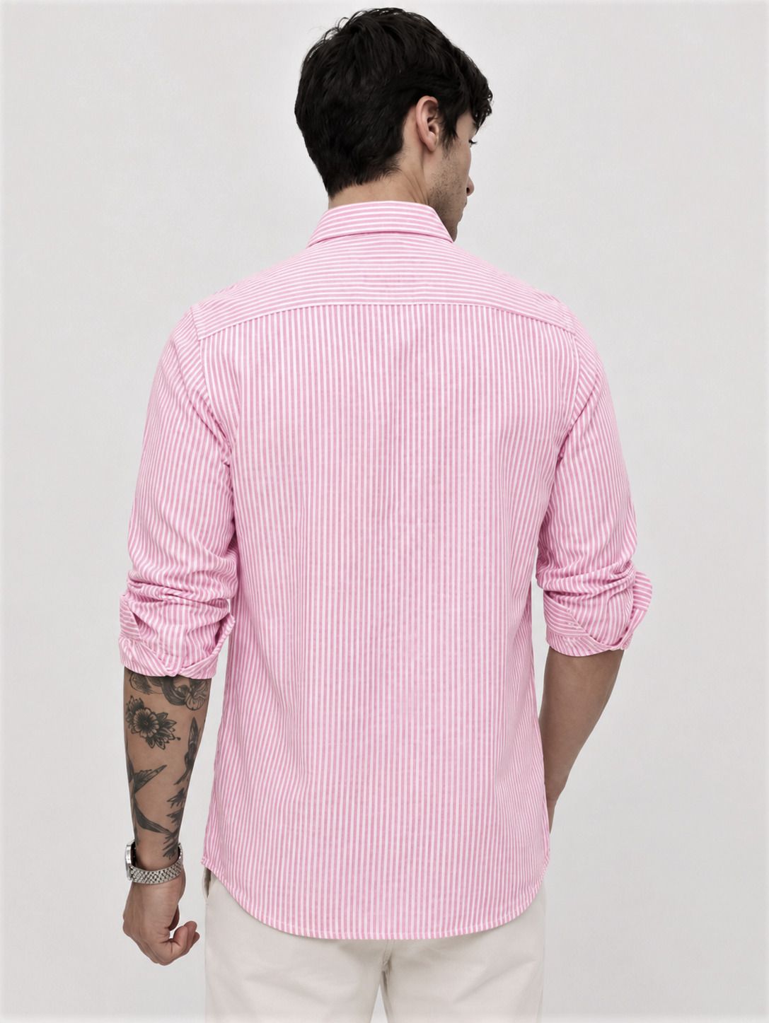 HENSHIKA Pink Striped Shirt - Back View