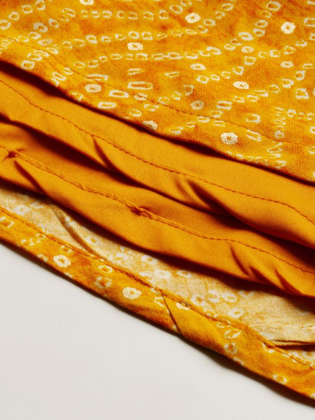 Bollywood Vogue Ready To Wear Yellow Printed Angarkha Gown