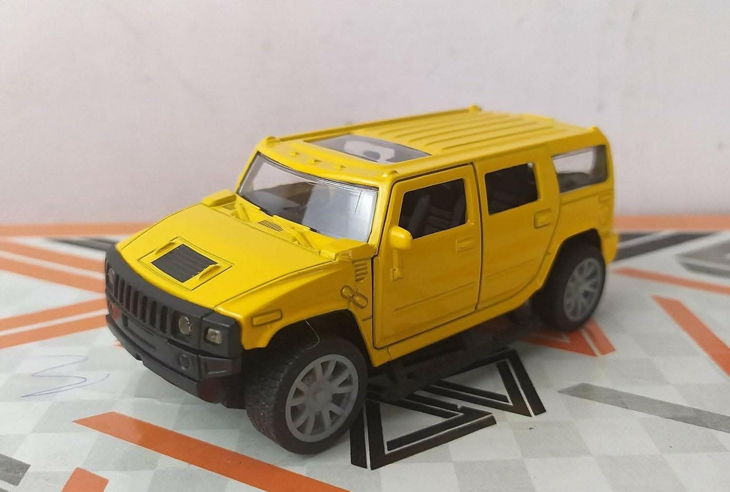 Die-Cast Model SUV Car Pull Back Toy (Yellow) - HalfPe