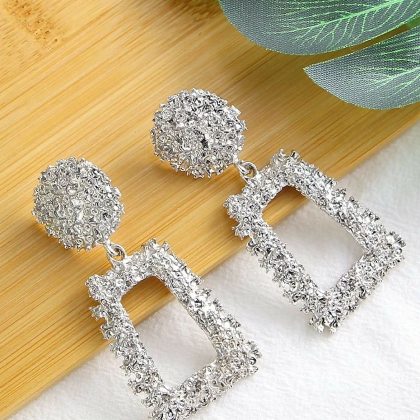 Silver & Gold Geometric Earrings Combo – Set of 2 | Stylish Lightweight Earrings for Women & Girls pinapes