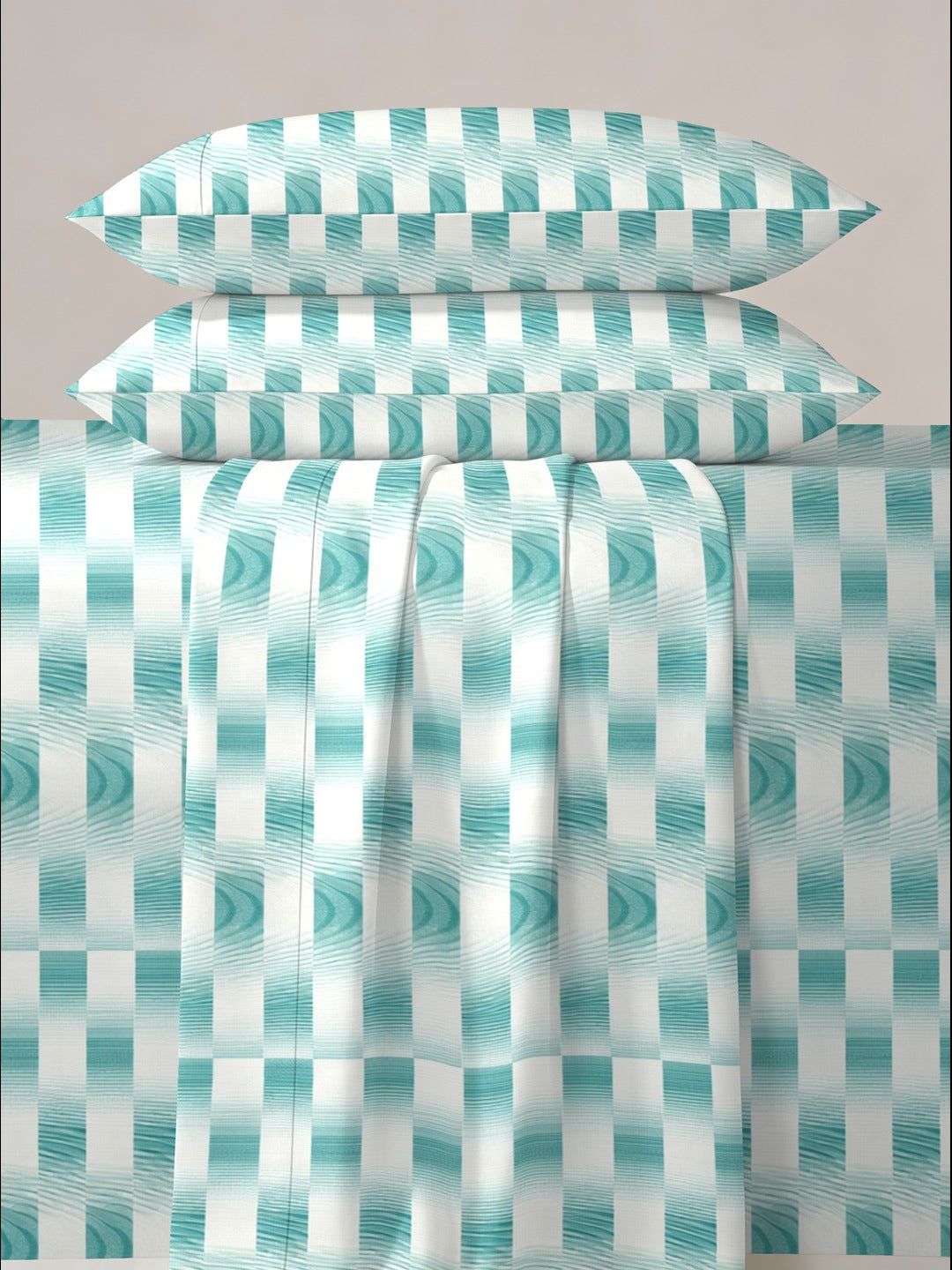 Petal 100% Pure Cotton Collection Premium Percale Queen Bedsheet With 2 Pillow Covers