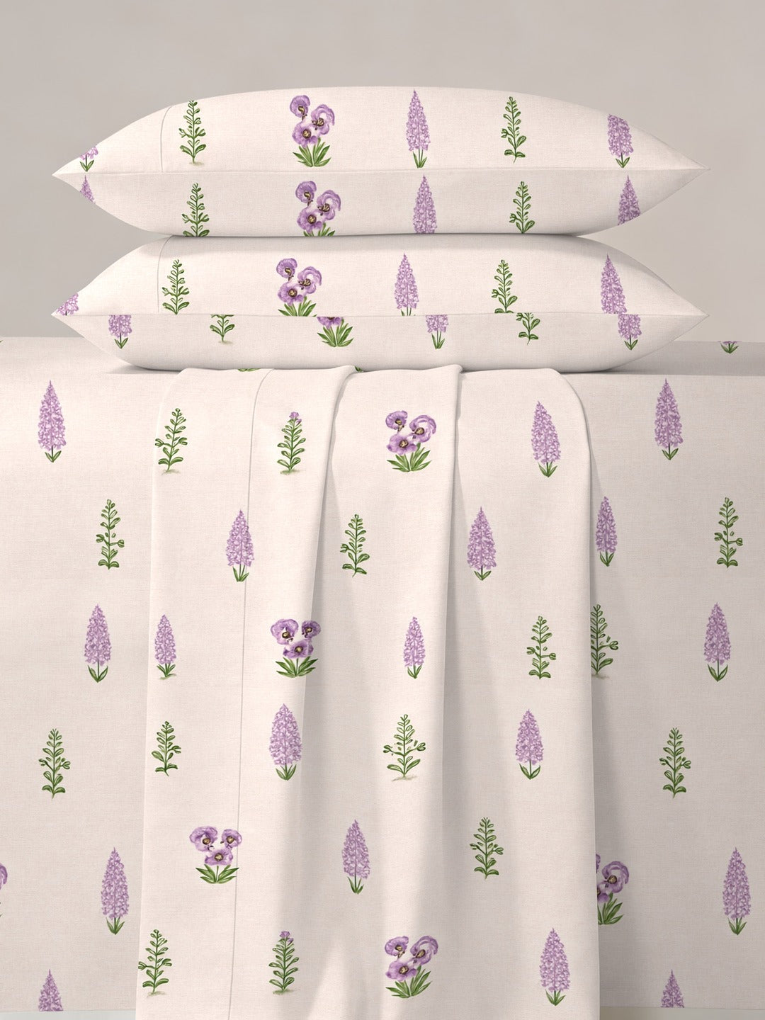 Petal 100% Pure Cotton Collection Percale Super King Bedsheet With 2 Pillow Covers