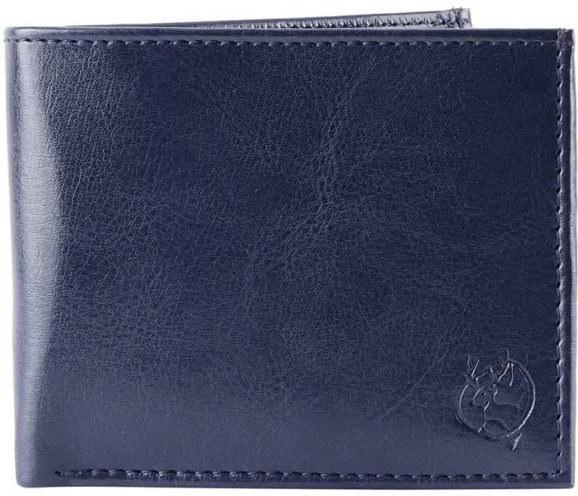 ZEVORA Men Blue Genuine Leather Wallet (6 Card Slots) - HalfPe