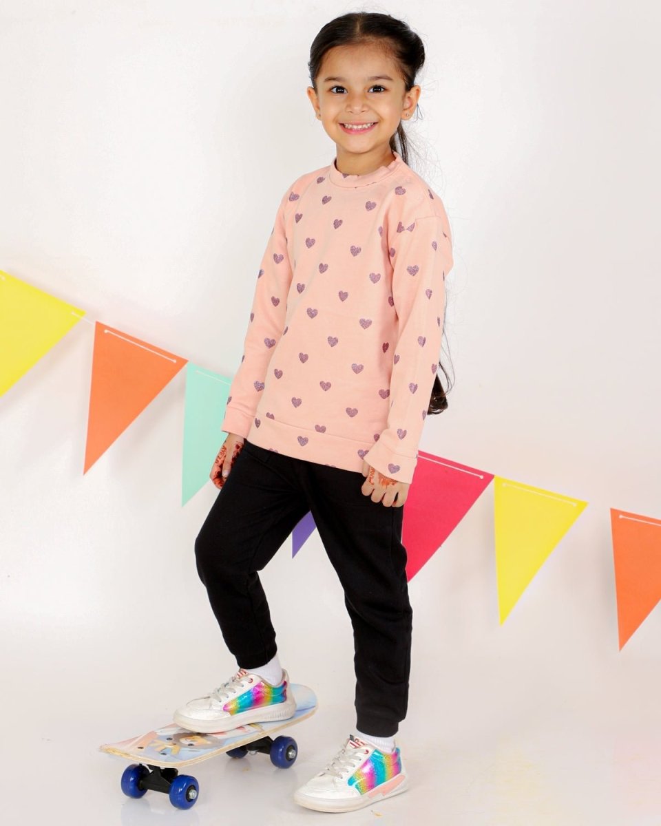 Little Shiny Hearts Kids Sweatshirt - KS-PAOHR-1-2