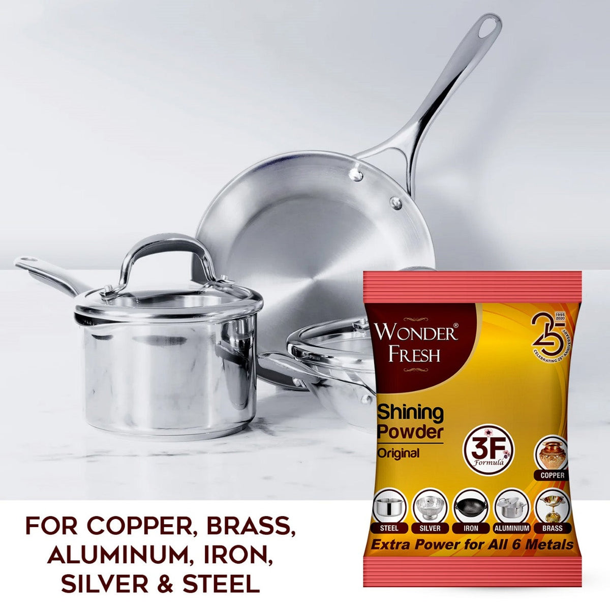Shining Powder Cleans And Polishes Copper Brass Silver Aluminum Iron And Steel Removes Tarnish And Oxidation (200 Gm) HP DD