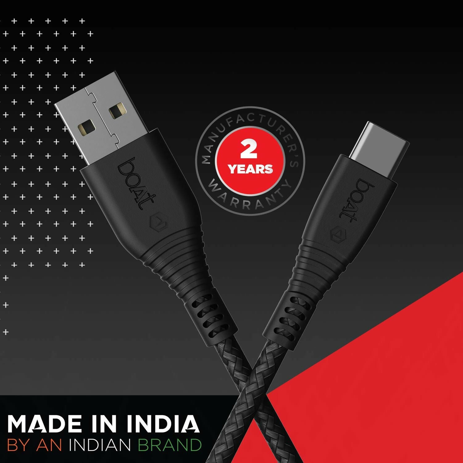 boAt Type C A320 Tangle-Free, Sturdy Type C Cable, Compatible With Smartphones & Tablets 1.5Meter (Black)