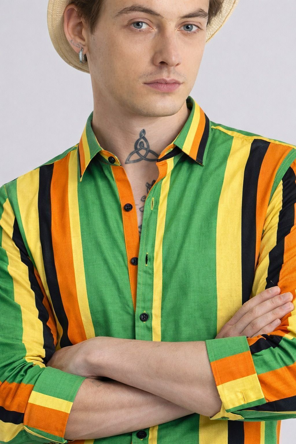 Henshika Men Printed Casual Full Sleeve Shirt – Peddi Series – Green - View 3